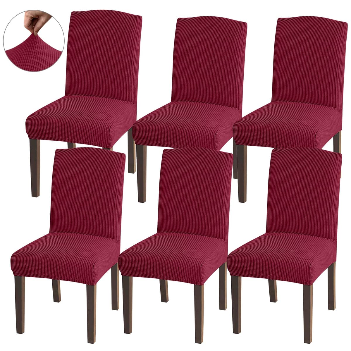 Granbest High Stretch Dining Chair Slipcovers, Universal Fit Jacquard Parson Dining Chair Covers, Removable Chair Protectors for Dining Room, Kitchen, Restaurant and Hotel (Set of 4, Grey) — view 15