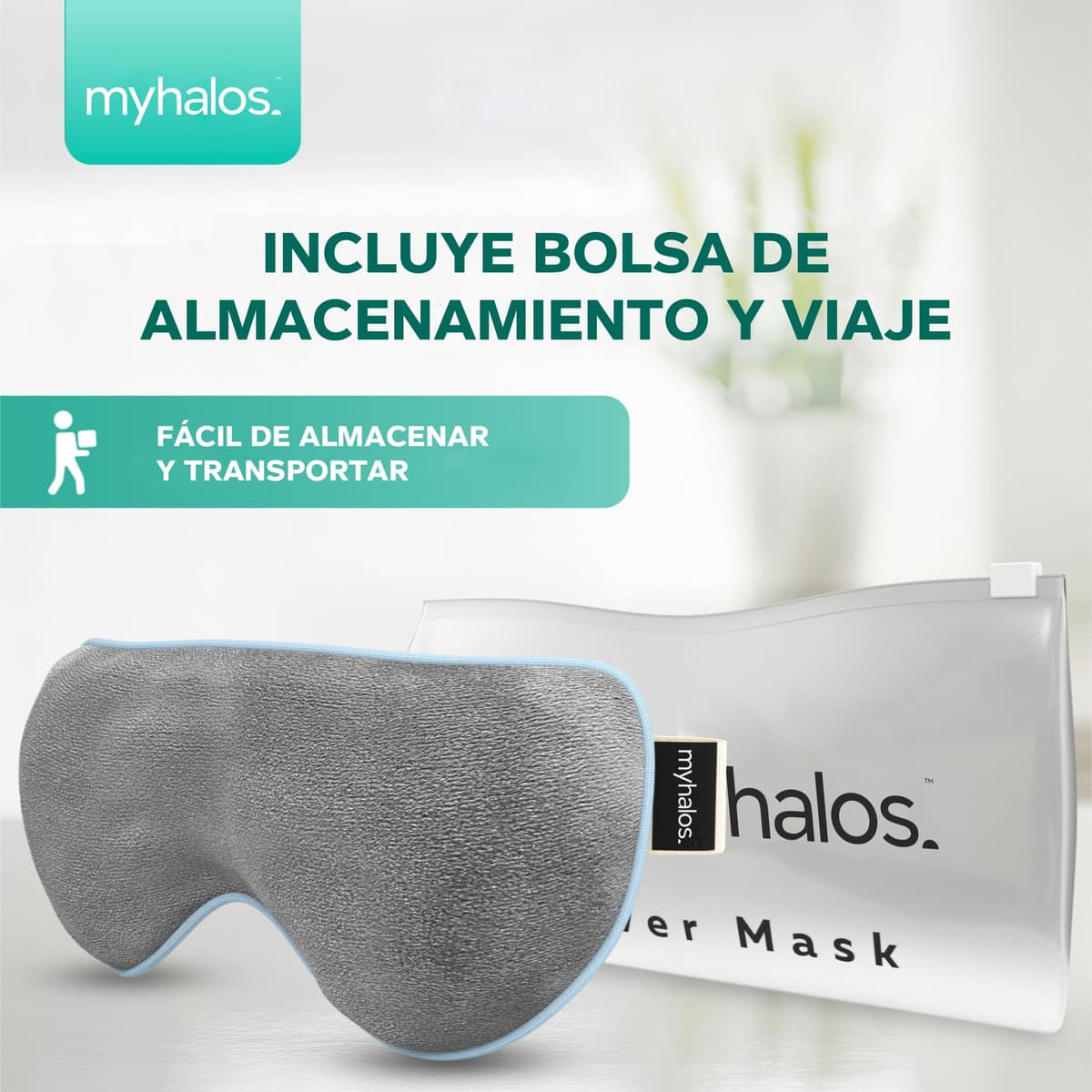MyHalos® Antifaz Ojos Secos – Compresa Cálida para Ojos para Microondas – Antifaz Blefaritis y Orzuelos – Antifaz Calor Ojos Incluye Correa Ajustable y Funda — view 6