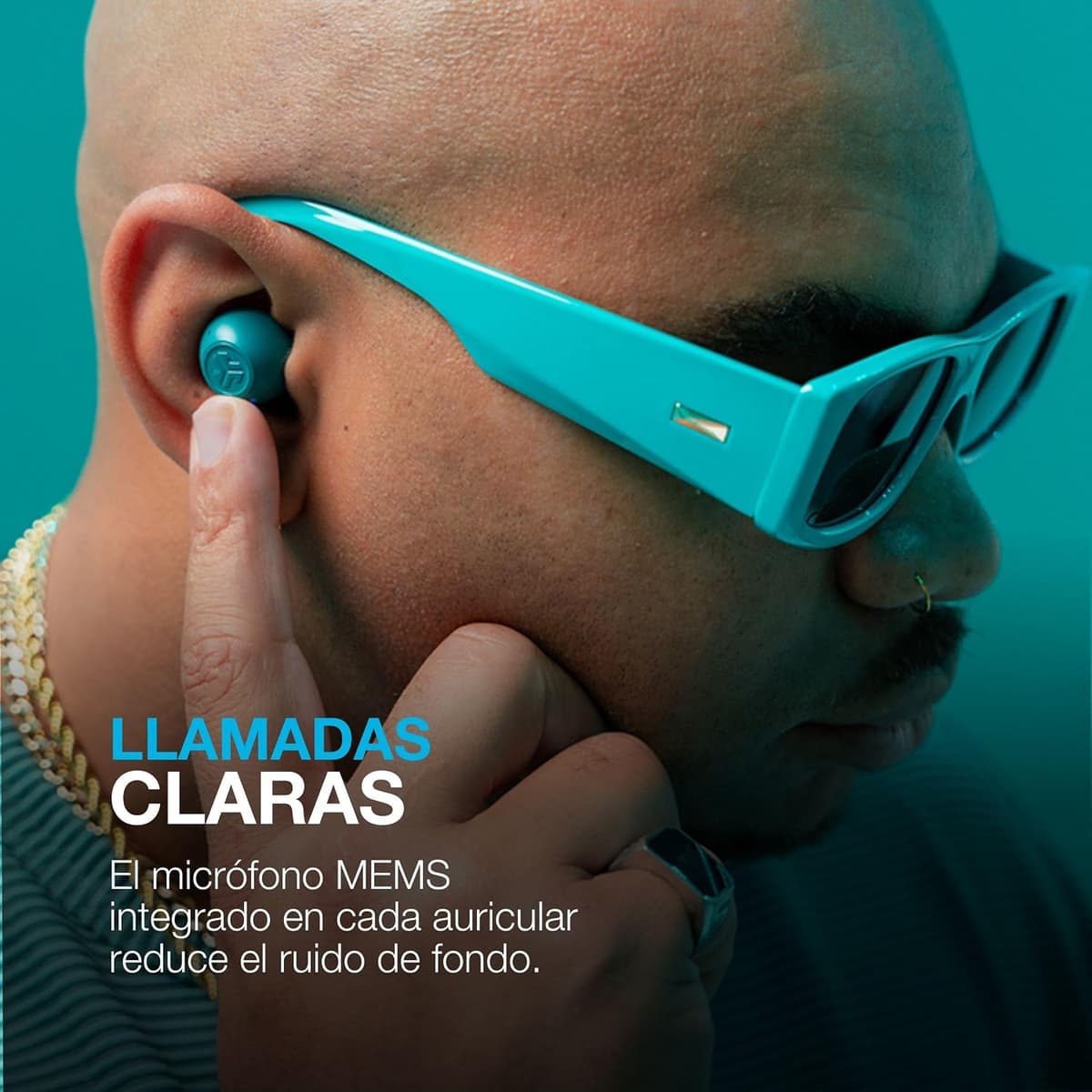 JLab Go Pop ANC Auriculares Bluetooth ANC, 24+ h de autonomía, IP55 Resistentes al Sudor, micrófono, Llamadas claras y conexión multipunto, Negro — view 7