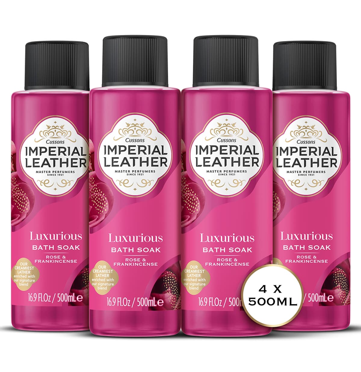 Imperial Leather Pampering Bath Soak, Mallow and Rose Milk, Rich and Creamy Bubble Bath, Gentle Skin Care, Bulk Buy, Pack of 4 x 500 ml — view 5