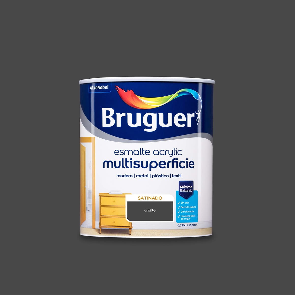 Bruguer Acrylic Multisuperficie Esmalte al agua Satinado - Pintura 750 mL, Blanco Permanente — view 42