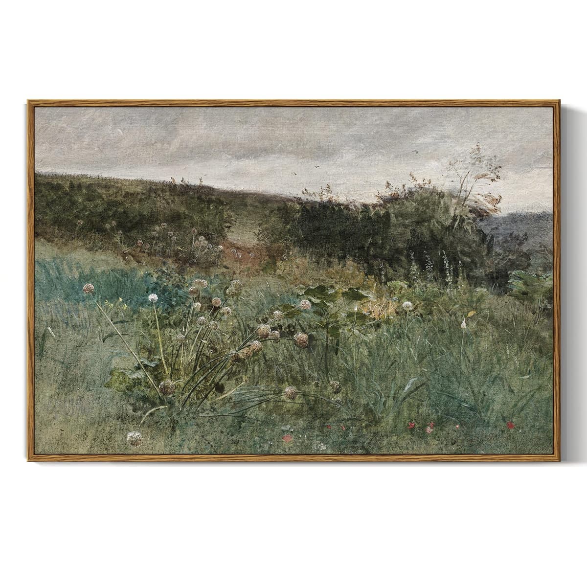 InSimSea Framed Canvas Wall Art, Meadow with Flowers Painting, Landscape for Living Room, Bedroom, Home, Bathroom Decor, 8x10 — view 242