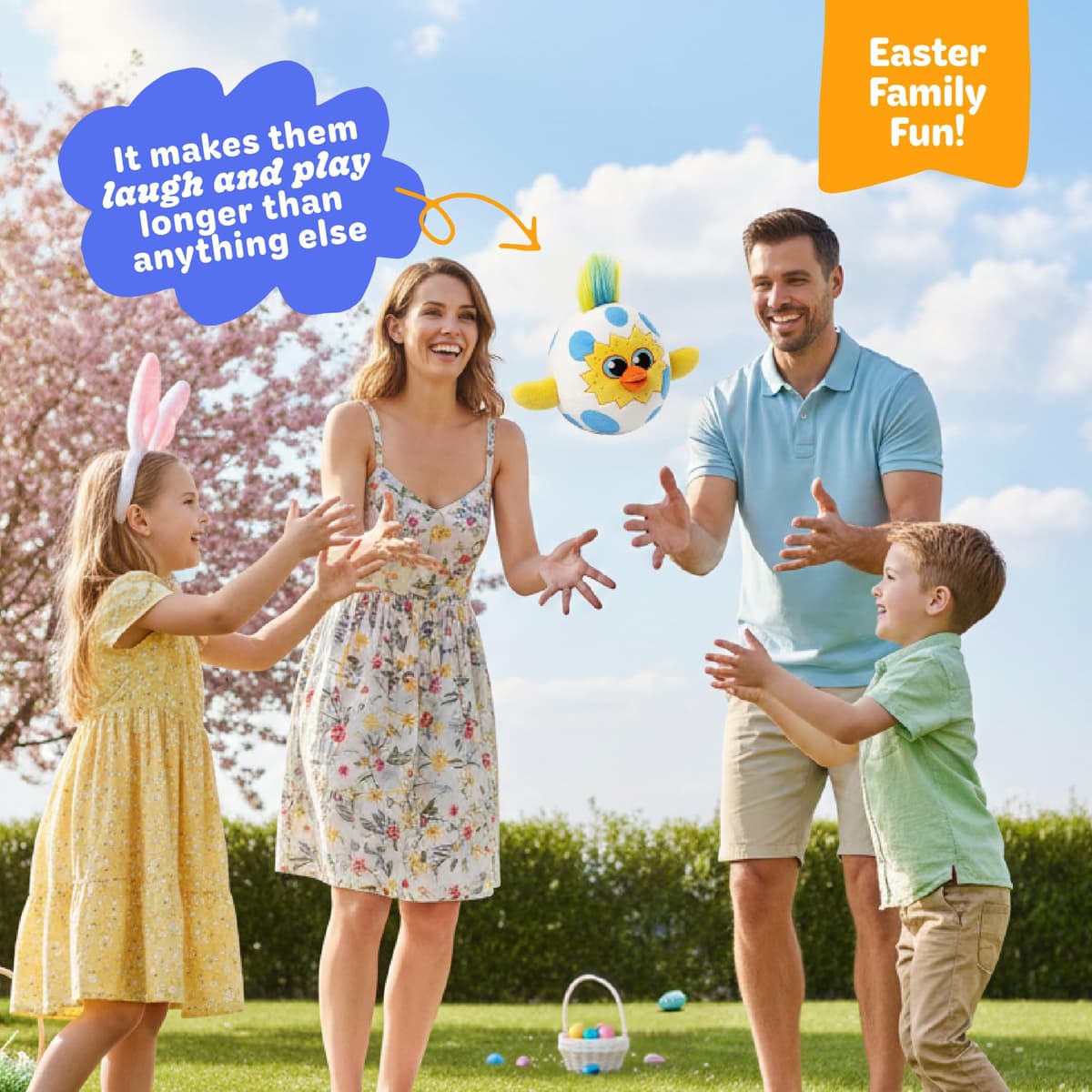 Move2Play, Easter Egg Toss Kids Game | Easter Basket Stuffer & Gift for Kids Ages 3-8+ | Hilarious Indoor/Outdoor Game | Fun Easter Toy for Toddlers, Boys & Girls — view 4