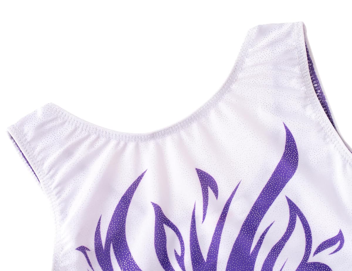 Arshiner Maillot Gimnasia Ritmica Niña Conjunto de Gimnasia Tres Piezas sin Mangas para Verano Entrenamiento Moderno Conjunto de Body y Pantalón Corto Maillot Ballet Niña 3-10 Años — view 4