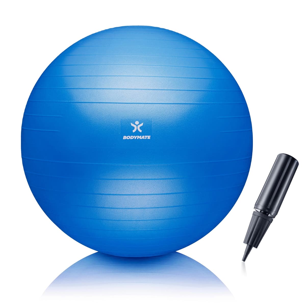 BODYMATE Pelota de Ejercicio para Fitnes con Sistema antirreventones | con bombín | Bola de Yoga Pilates y Ejercicio | Balón para Sentarse | Balon de Ejercicio para Fitness