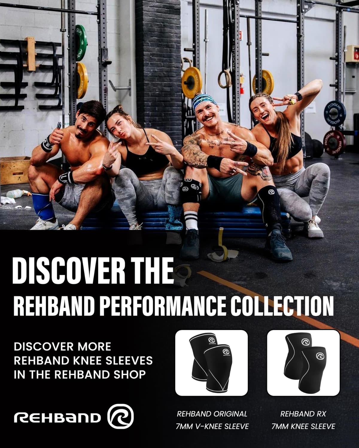 Rehband Rodillera Vendaje Fuerza Sport, Rodillera para Cross Fit & Entrenamiento Pesado Fabricada en Neopreno de 5 mm, Unisex — view 7