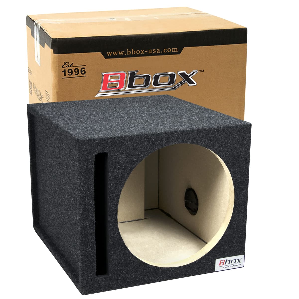 Atrend 12SMV 12" Ventilated Subwoofer Box - Premium Car Audio Subwoofer Enclosure with Airtight MDF Cabinet and Recessed Side Panels