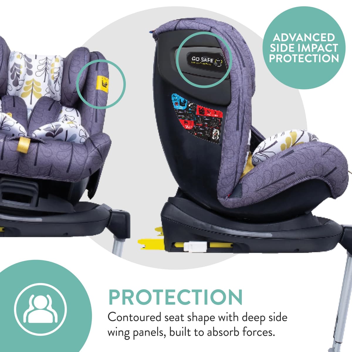 Cosatto All in All Rotate 360° Swivel Spin Car Seat - Group 0+123, 0-36 kg, 0-12years, ISOFIX, ERF, Anti-Escape (Fika Forest) — view 6