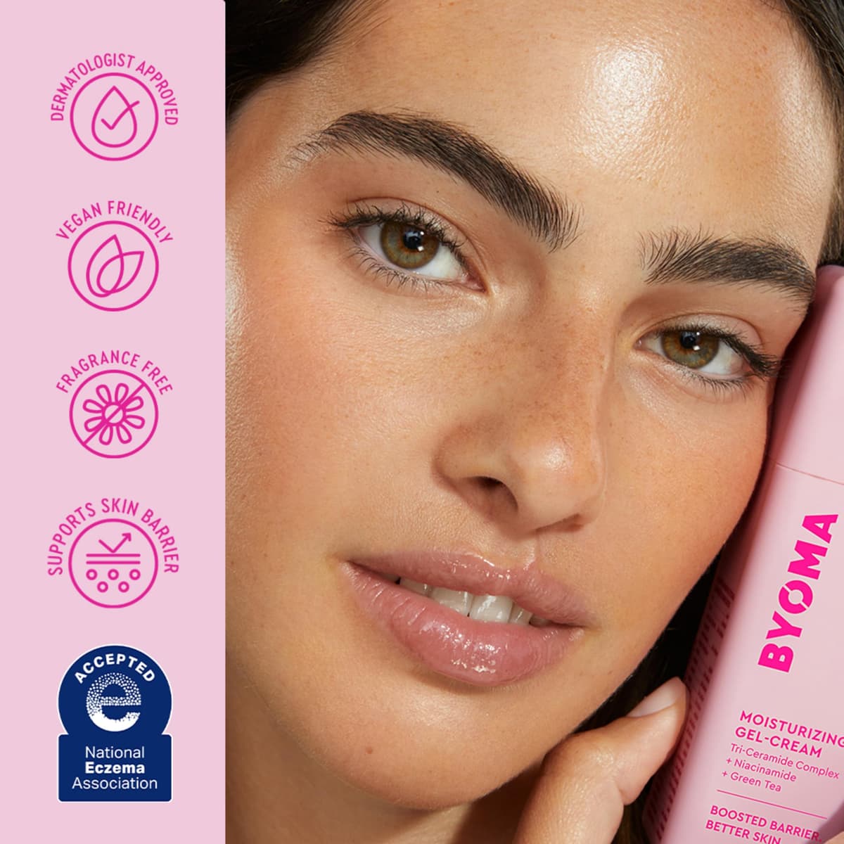 BYOMA Moisturising Gel Cream (50ml) Lightweight Oil Free Daily Moisturiser with Barrier Repair, Niacinamide and Green Tea, for All Skin Types - Alcohol Free, Vegan — view 5