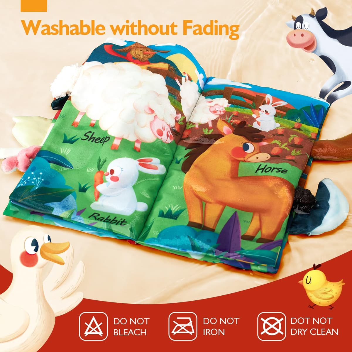 hahaland Baby Books 0-6 Months, Infant Tummy Time Toys High Contrast Sensory Baby Toys 6 to 12 Months Gift Christmas Stocking Stuffers for Boys Girls 0-3 Months Book Early Learning Stroller Toy — view 5