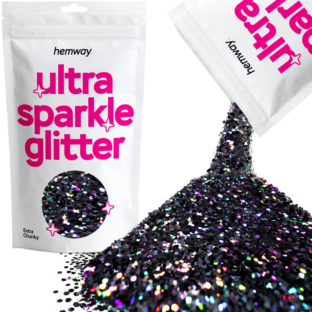Hemway Ultra Sparkle Glitter Baby Pink Iridescent 100g Fine | Glitter for Arts & Craft, Makeup, Nail Art, Crafting, Card Making, Sparkle Decoration — view 220