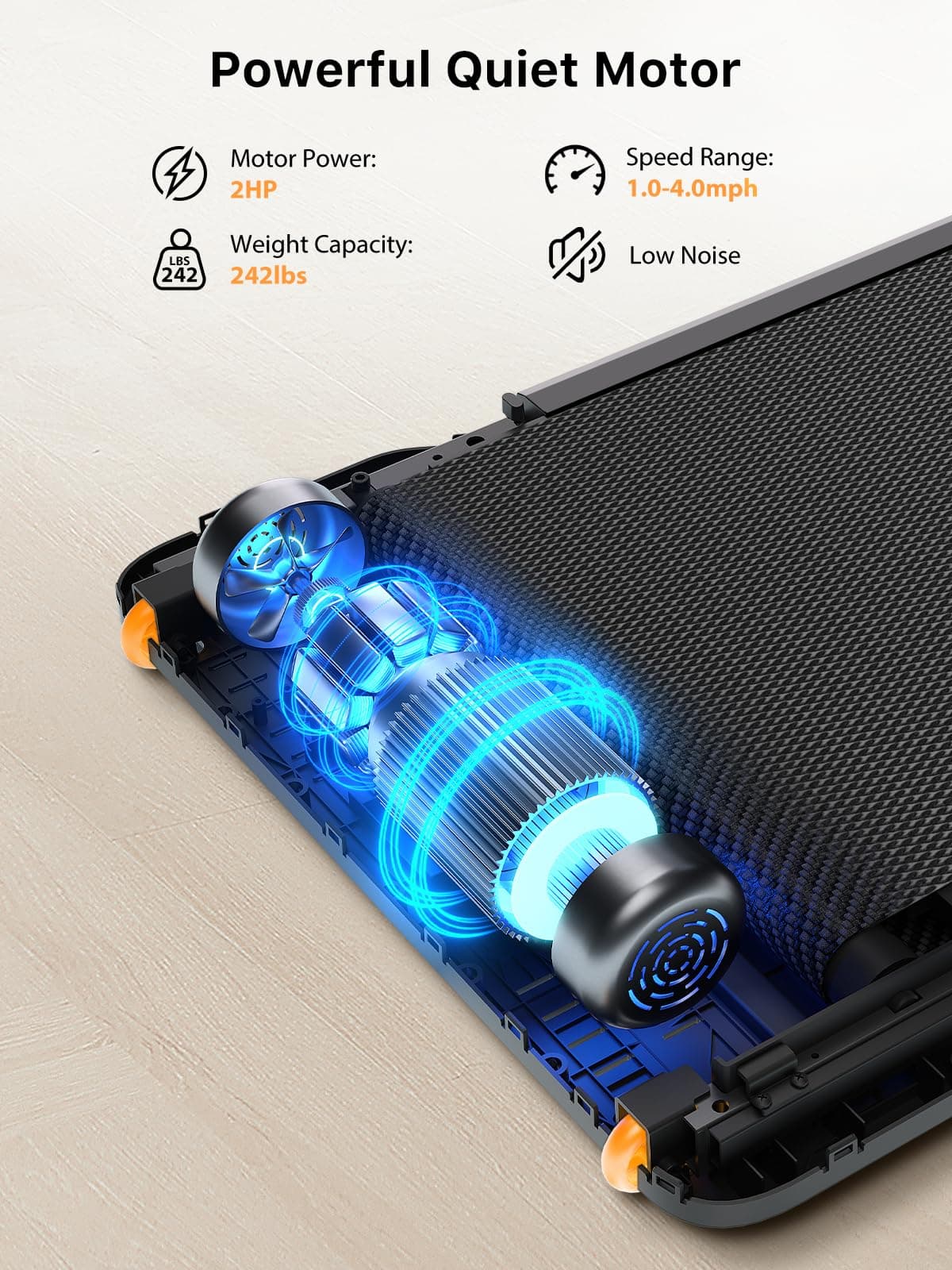 WALKINGPAD Foldable Walking Pad for Home Office, Under Desk Treadmill with Adaptive Speed Control, Compact Design for Small Spaces, No Assembly Needed — view 4