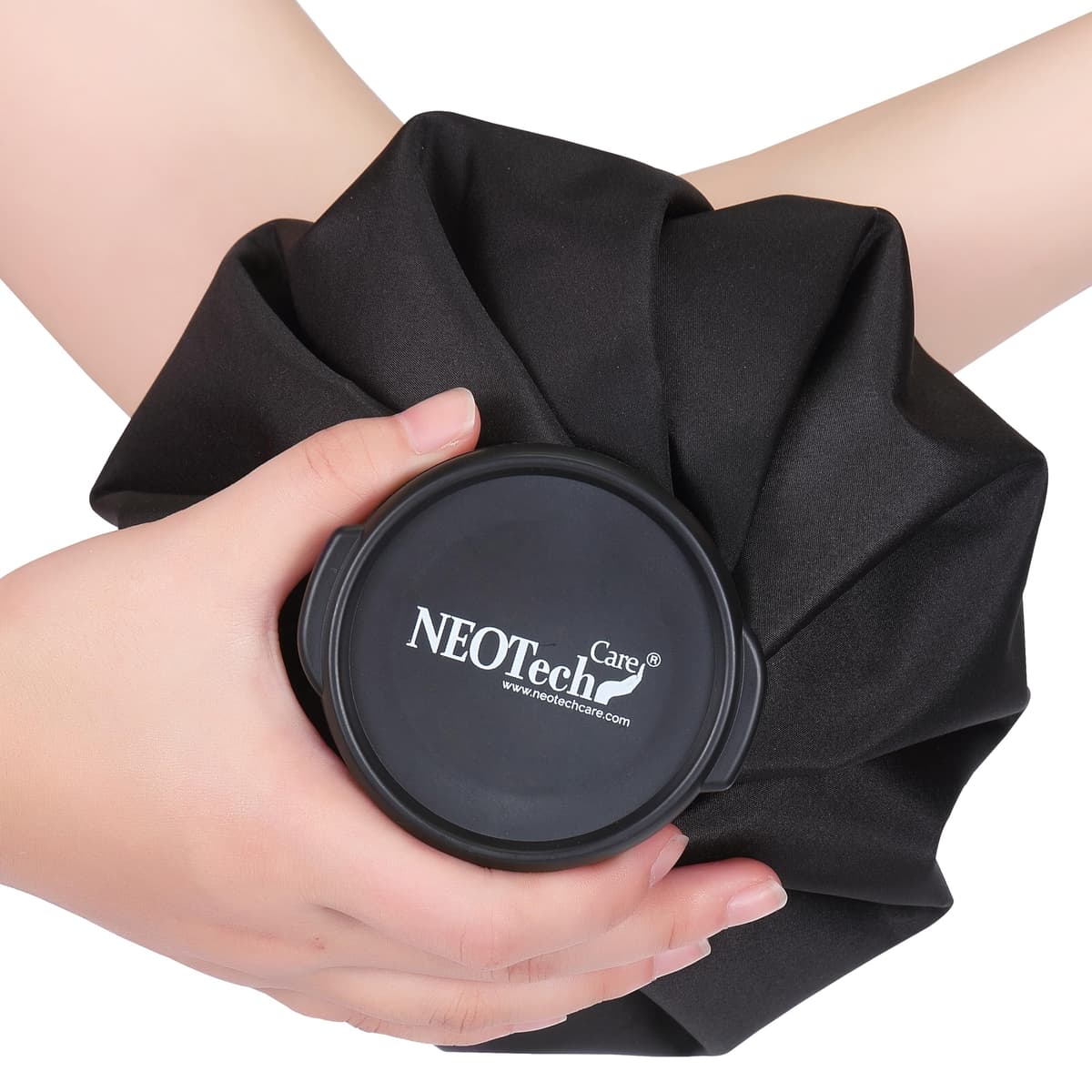 Bolsa de hielo - Tapón de rosca - Marca NEOtech Care - Diseño (Negro, 20cm)