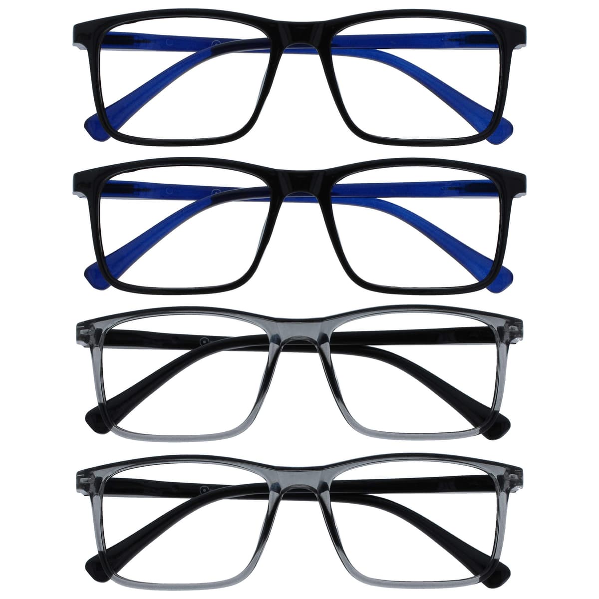 OPULIZE INK Gafas de Lectura - Pack de 3 - Montura Rectangular Grande - Negro Gris Rojo - Hombre Mujer - Bisagras de Muelle - RRR4-17Z - +2.00 — view 9