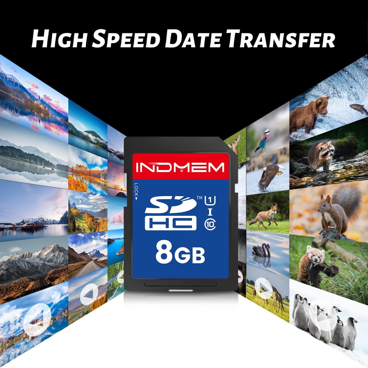 SD Card 8GB, SD Memory Card 8GB UHS-I SDHC U1 Class 10, High Speed Card for Digital Camera, Computer, Trail Camera 2 Packs — view 5