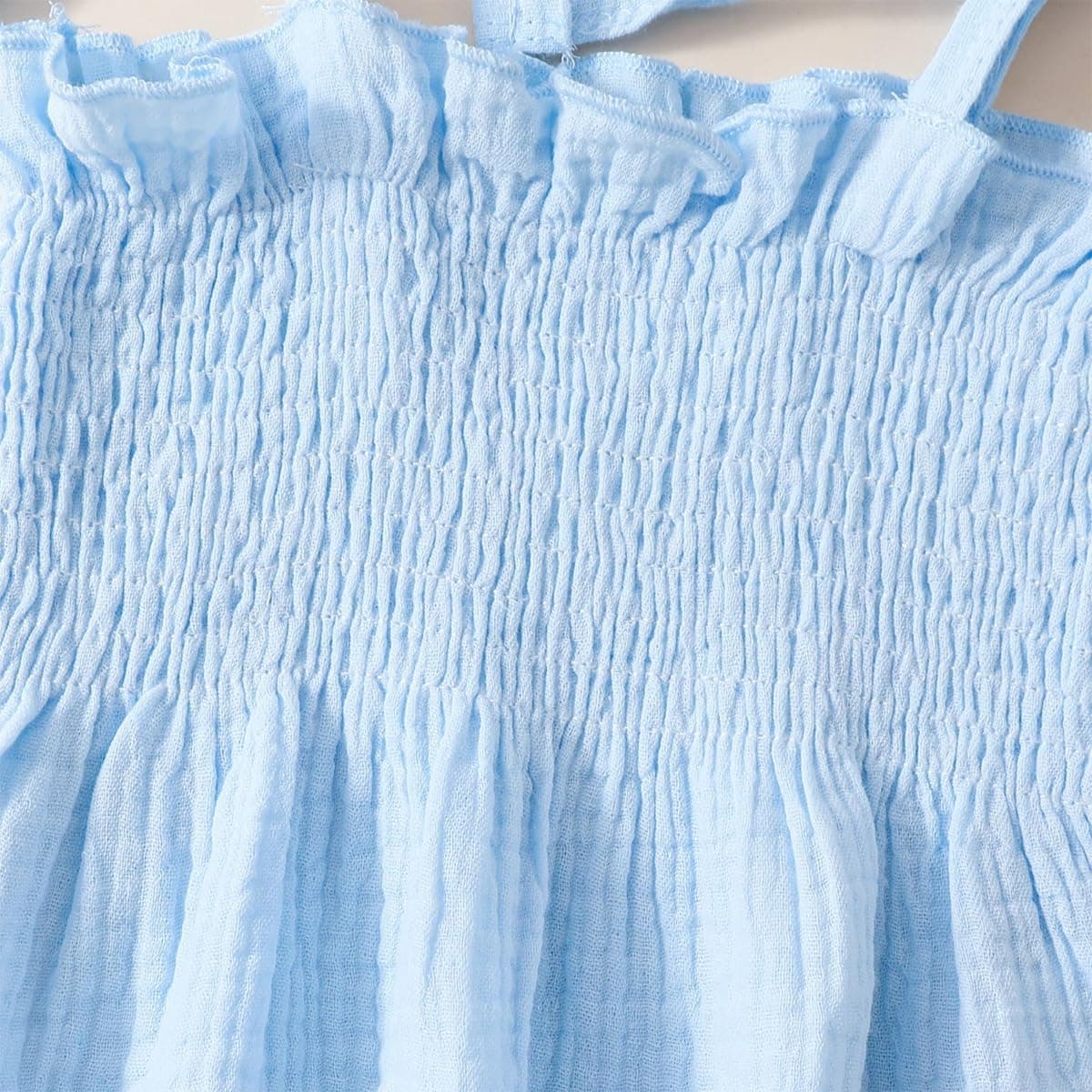 Conjunto Verano para Niñas Pequeñas Color Liso/Cuadros Sin Mangas Con Volantes Camisetas y Pantalones Anchos de Lino Ropa Infantil de Primavera — view 4