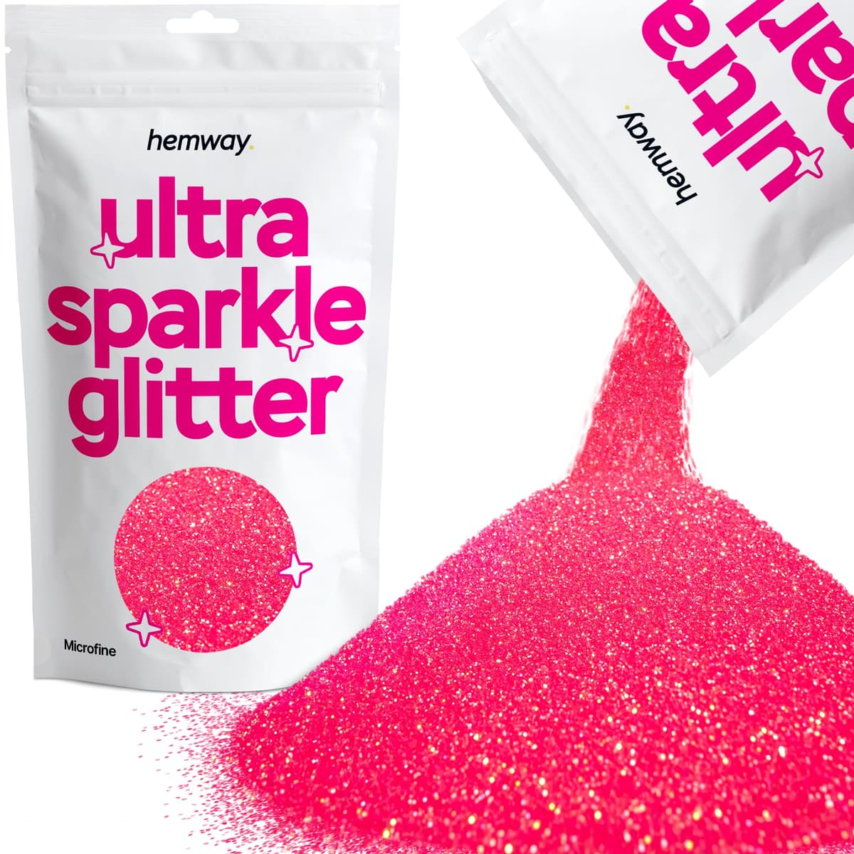 Hemway Ultra Sparkle Glitter Baby Pink Iridescent 100g Fine | Glitter for Arts & Craft, Makeup, Nail Art, Crafting, Card Making, Sparkle Decoration — view 205