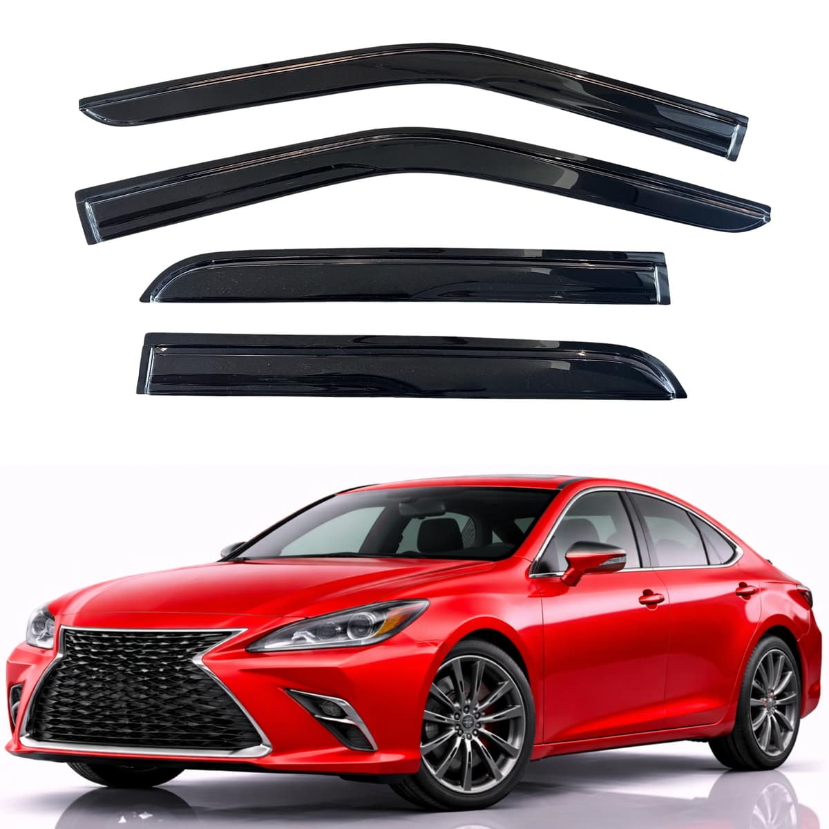 KPY Rain Guards Fit for 2006-2013 Lexus IS250 IS350, Out-Channel Window Visors Vent Wind Deflectors 4PC, Car Accessories for 06-13 Lexus is Series — view 85
