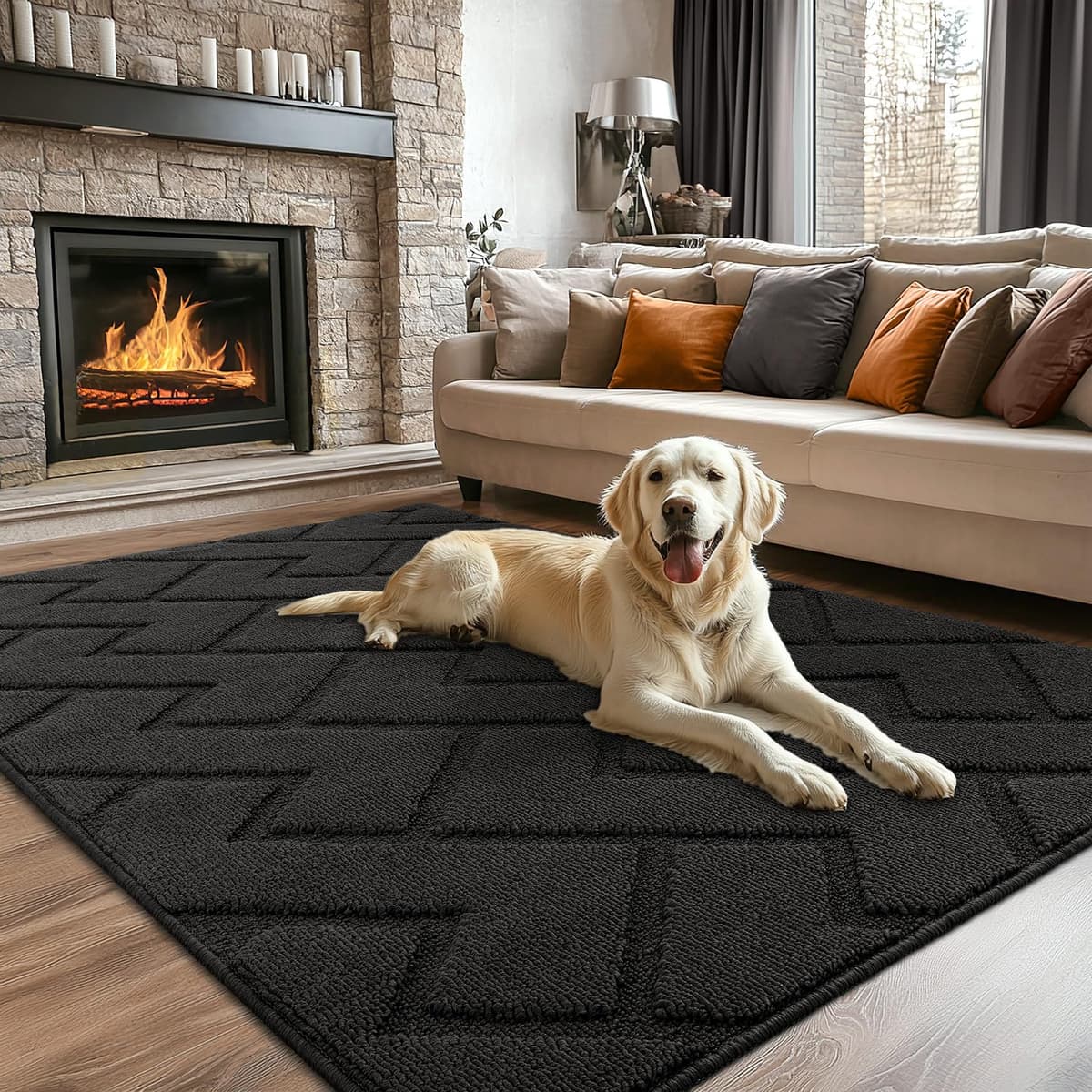 Biscpro Door Mats Indoor,Dirt Trapper Mat Absorbent Non-Slip Low Profile Doormat for Entrance,Inside, Kitchen,Front Door Mat Washable for Pets and Dogs— 50x80cm,Grey — view 87