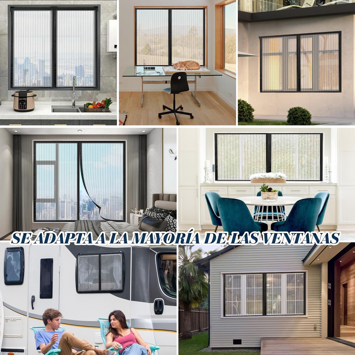 Mosquitera Ventana Magnetica 130x130cm, Mosquitera para La Ventana, Sin Taladrar, Malla Ultrafina, para la Mayoría de los Tipos de Ventanas, Negro — view 5
