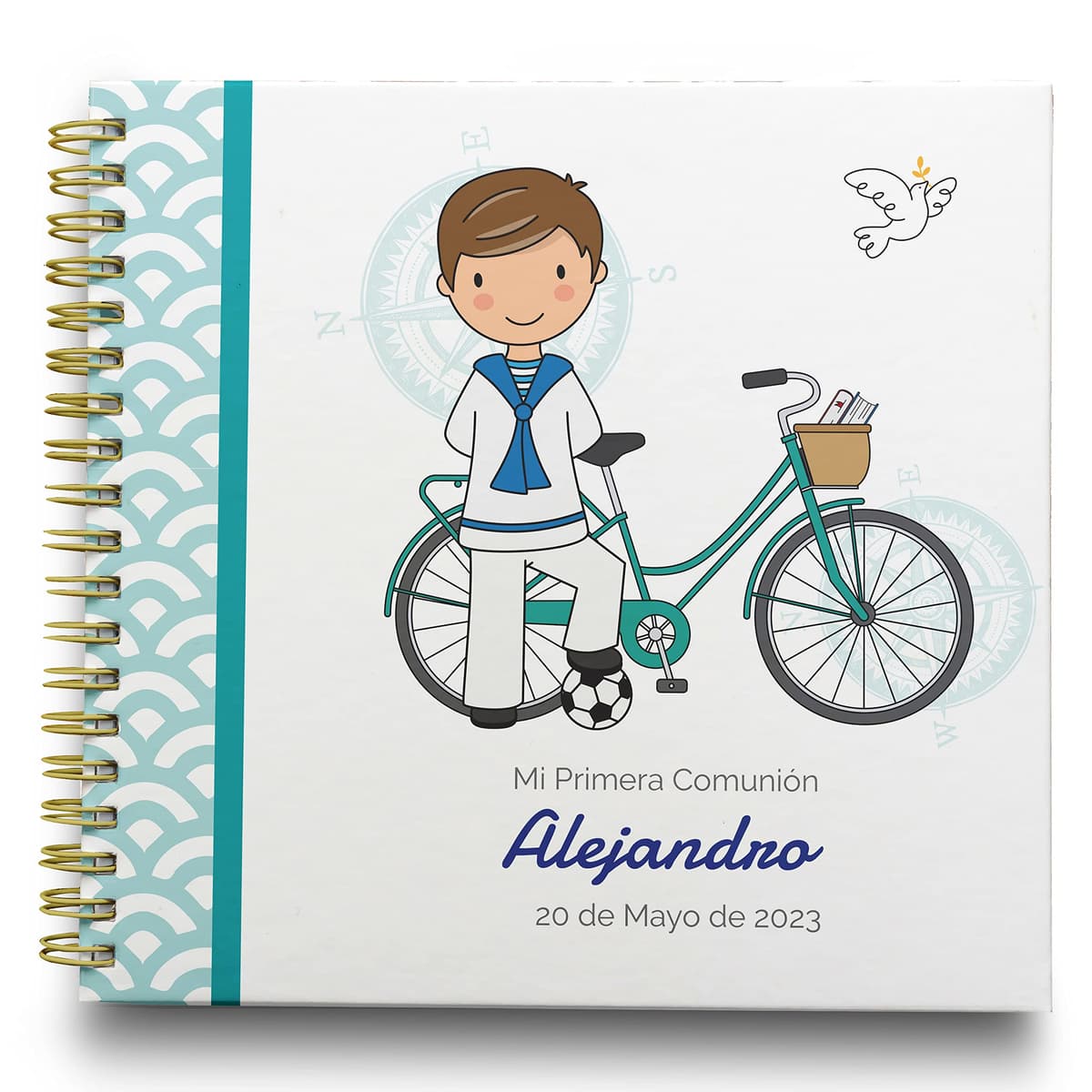 Libro de Firmas Comunión Niña Personalizado - Tamaño 25 x 21 cm. Personalización del Álbum en Portada Foto y Nombre. 60 páginas impresas a color. ONEPERSONAL — view 11