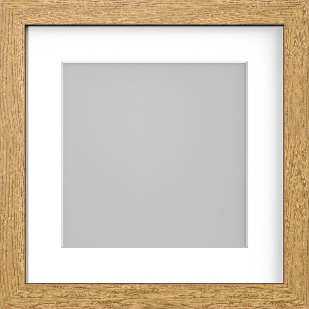 11X11 OAK MODERN PHOTO PICTURE POSTER FRAME WITH WHITE 7X7 MOUNT — view 3
