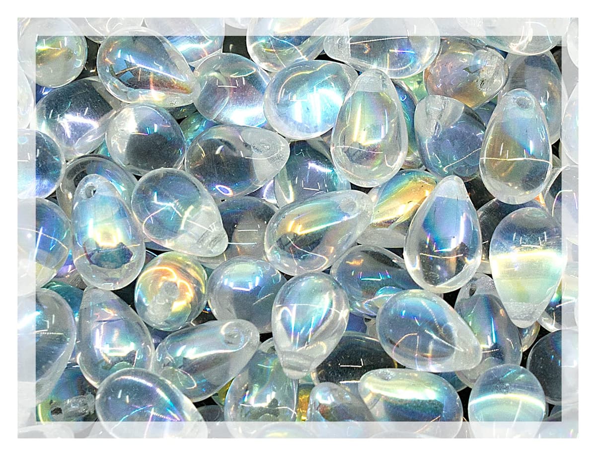 Czech 50-Piece Glass Beads, 6x9mm, Teardrop Siam Red — view 31