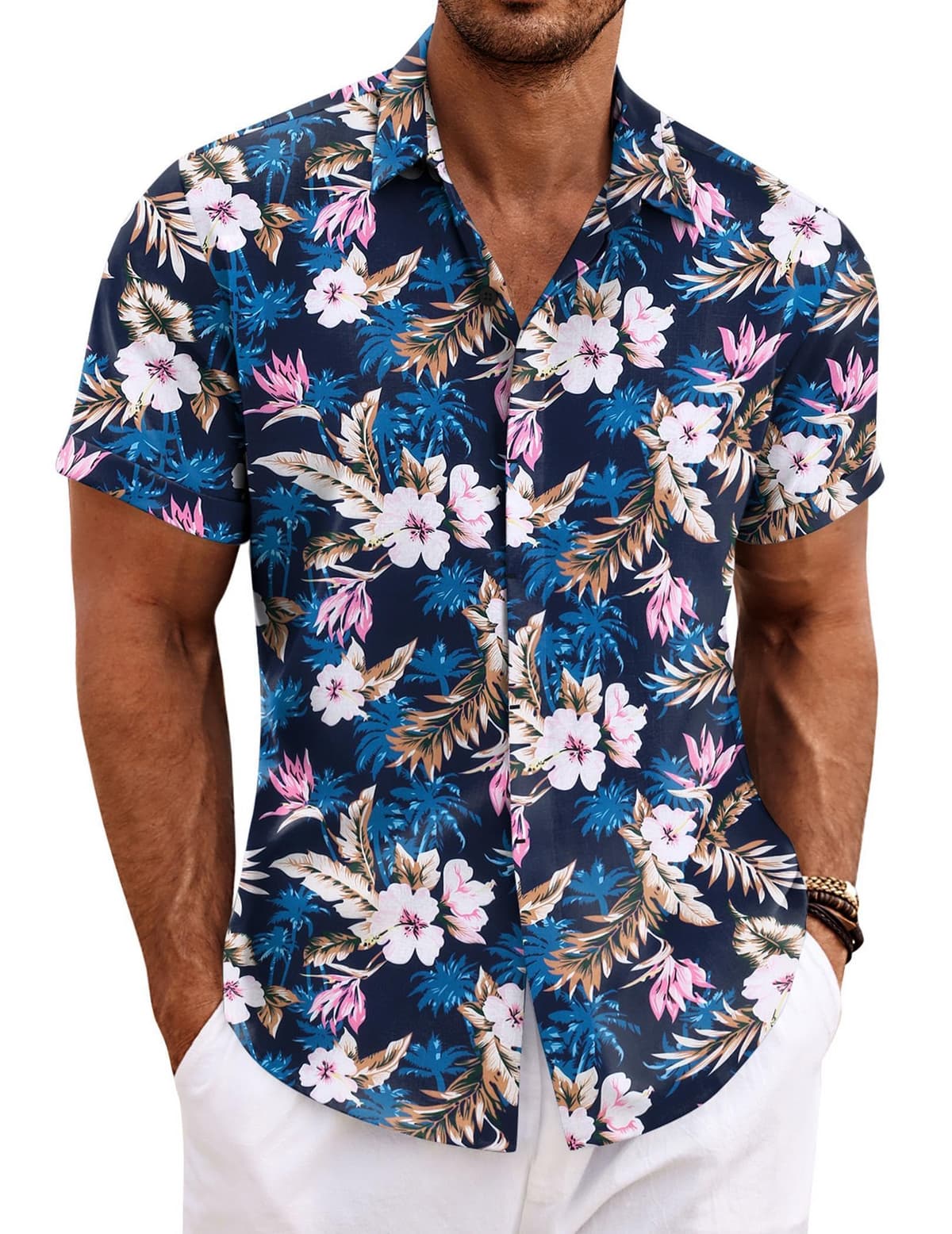 COOFANDY Men's Linen Shirts Short Sleeve Casual Shirts Button Down Shirt for Men Beach Summer Wedding Shirt — view 36