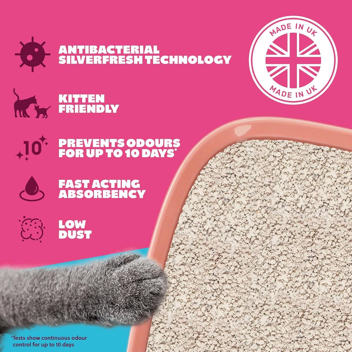 Felight | Non-Clumping Cat Litter with Antibacterial Silverfresh Technology | Prevents Odours for up to 10 Days | Made in the — view 2