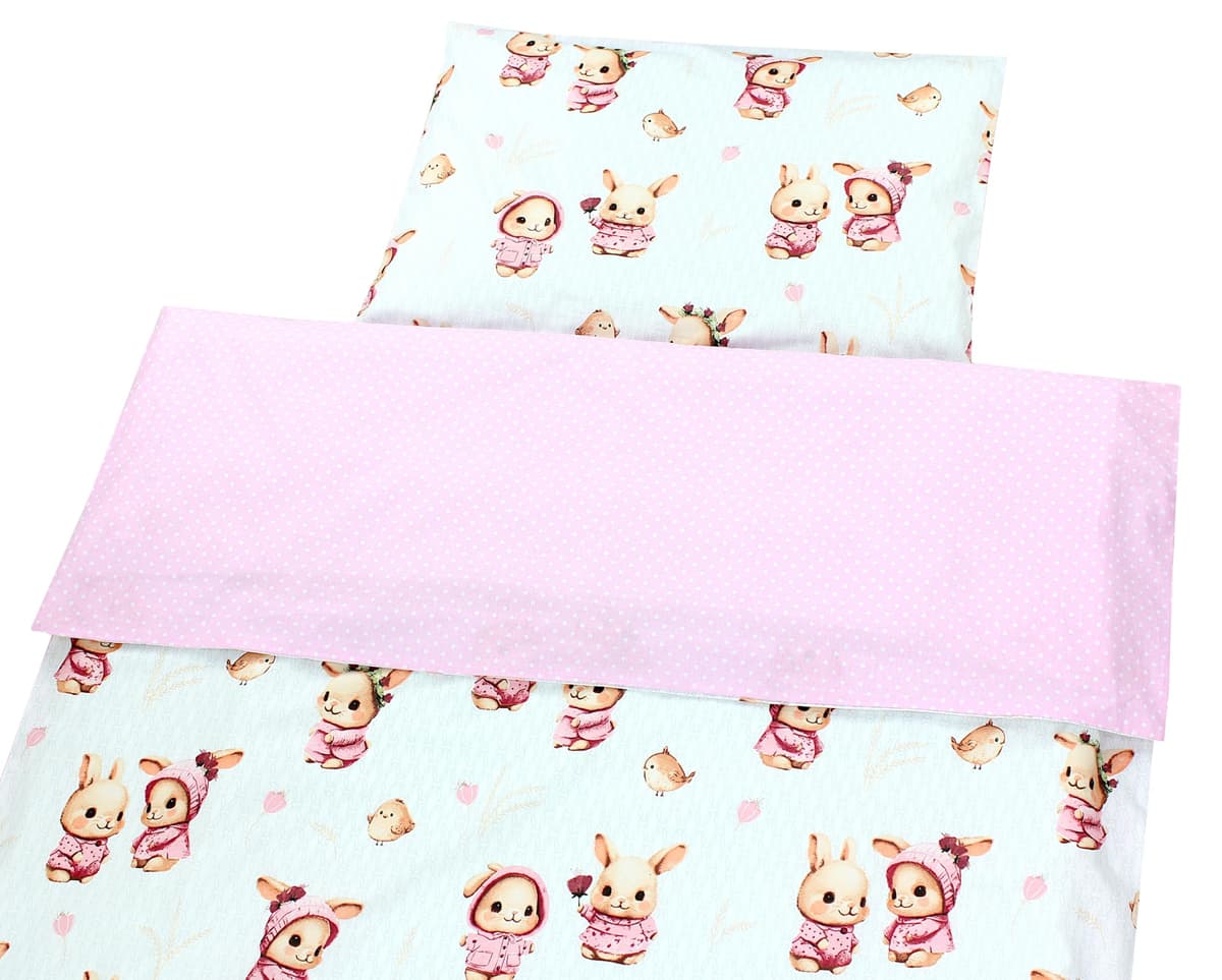 TupTam Juego de Ropa de Cama para Niños, de 2 Piezas., Conejo/Rosa/Lunares, 120x90 cm — view 5