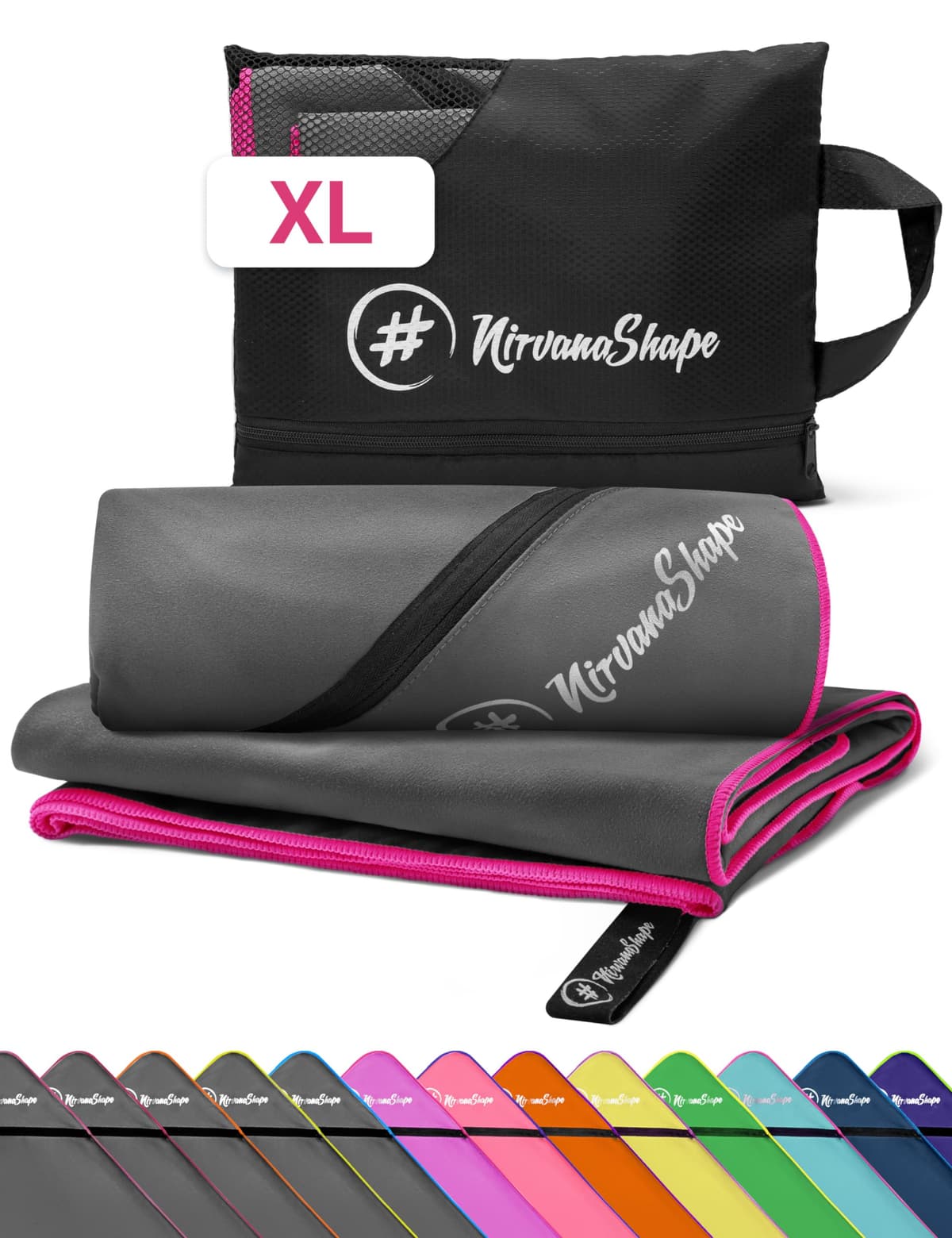 NirvanaShape Toallas de Microfibra | Absorbentes, Ligeras, de Secado rápido | Toallas de baño, Toalla de Viaje, Toallas Deportivas | Ideales para Viajar, IR al Gimnasio, la Playa, Practicar Yoga — view 34