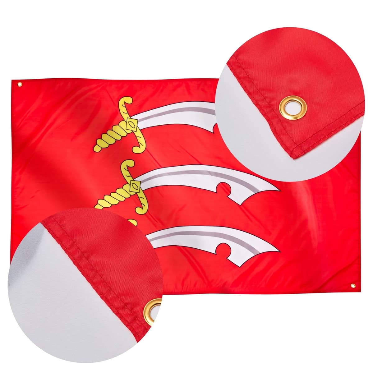 Runesol Cornwall Flag - 91x152cm, 3ft x 5ft, Cornish Flag, 4 Grommets, Eyelet in Every Corner, Premium Quality, Inside & Outside Use, Vivid Colours — view 927