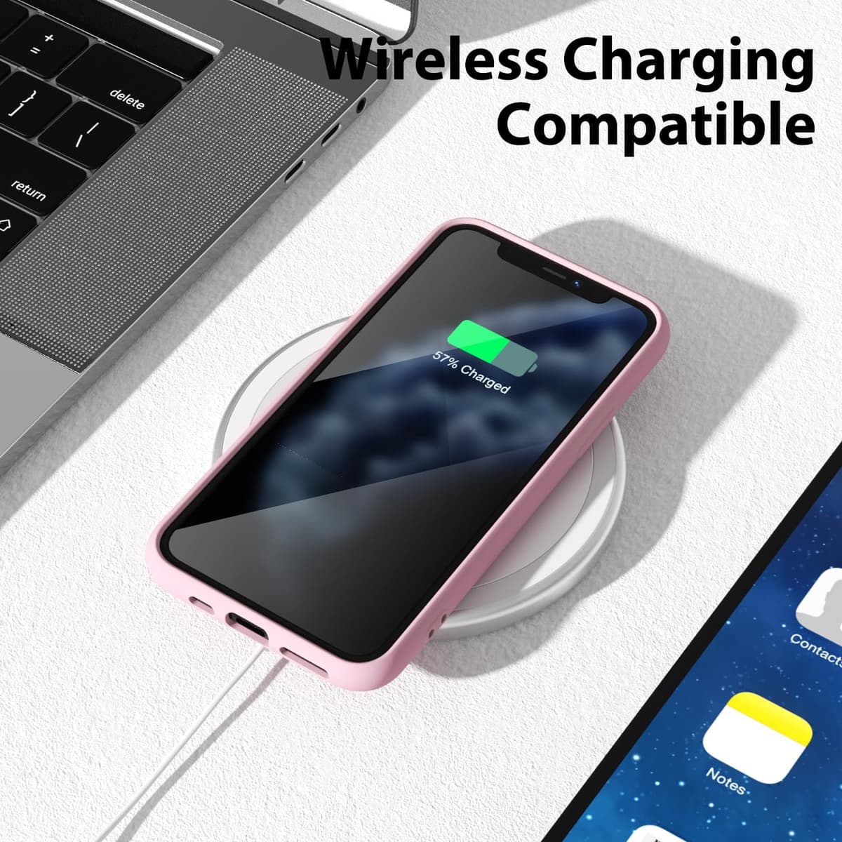 oakxco for iPhone 17 Pro Max Phone Case Liquid Silicone, Cute Thin Slim Grip Soft Rubber Gel for Women Men, Smooth Matte TPU Plain Solid Color Girly Simple Case with Camera Cover, Light Pink — view 707