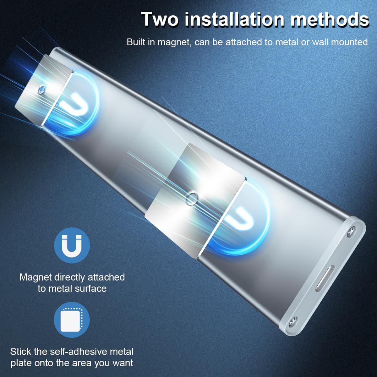 Under Cabinet Kitchen Lights Cupboard - LED Motion Sensor Light Indoor - 1100mAh Rechargeable Battery Operated - Wardrobe Strip Lighting Magnetic Stick Wireless USB Powered Shelf Stairs Counter Closet — view 6