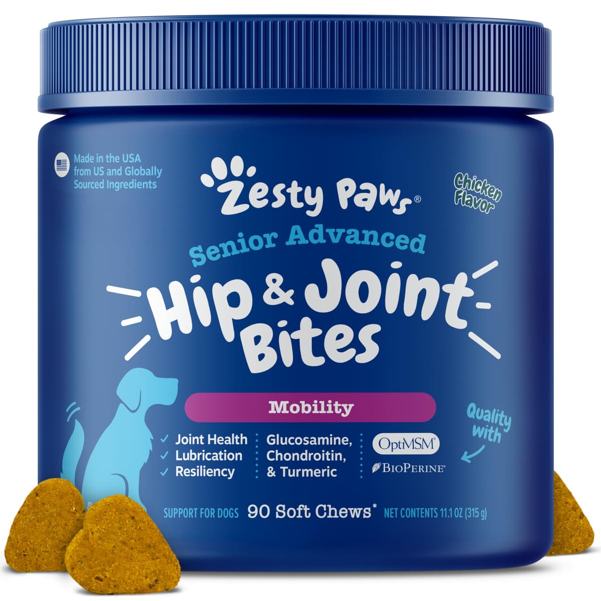 Zesty Paws Hip & Joint Chews for Dogs | Supports Joint Flexibility, Mobility, Healthy Cartilage & Helps Soothe Stiff Joints | With Glucosamine, Chondroitin, Green-Lipped Mussel | Daily Use | 90 Chews — view 8