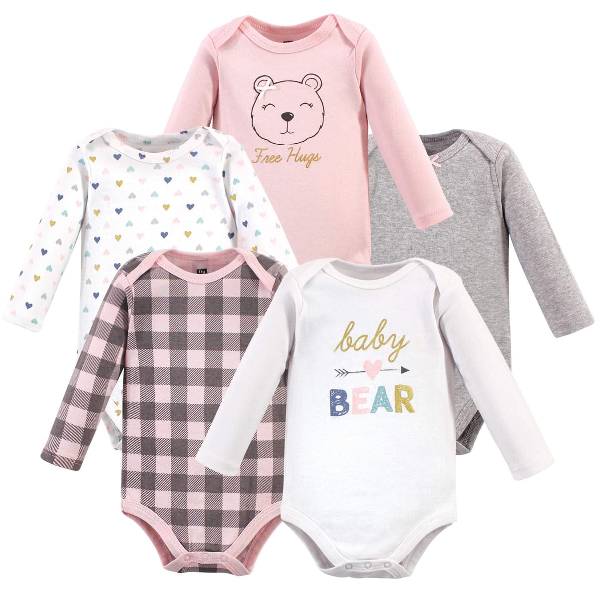 Hudson Baby unisex-baby Cotton Long-sleeve Bodysuits, Heather Gray, 3-6 Months — view 17