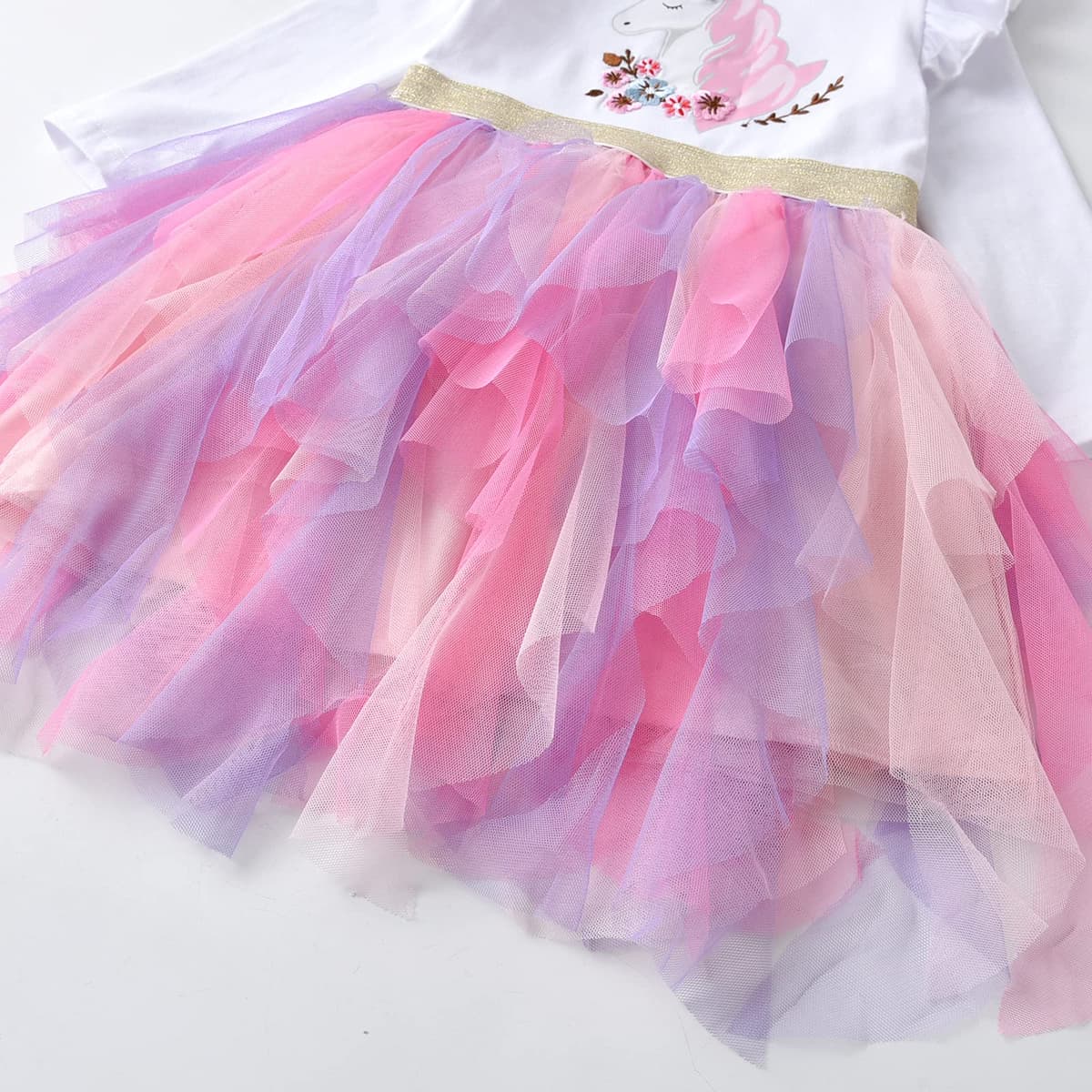 VIKITA Girls Dresses Princess Dress Flower Tulle Birthday Party Dress Girls Clothing 2-8 Years — view 4