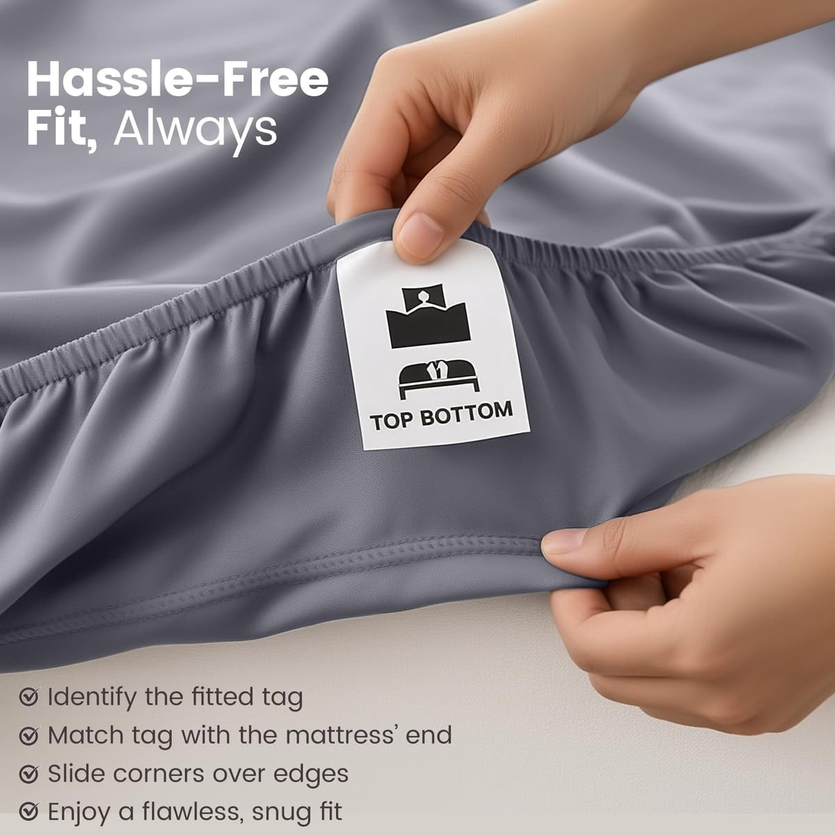 Utopia Bedding Fitted Sheet King, Grey - Deep Pocket 14 inch (35 cm) - Easy Care - OEKO-TEX Certified - Soft Brushed Microfibre Fabric - Shrinkage and Fade Resistant - Bottom Sheet — view 5