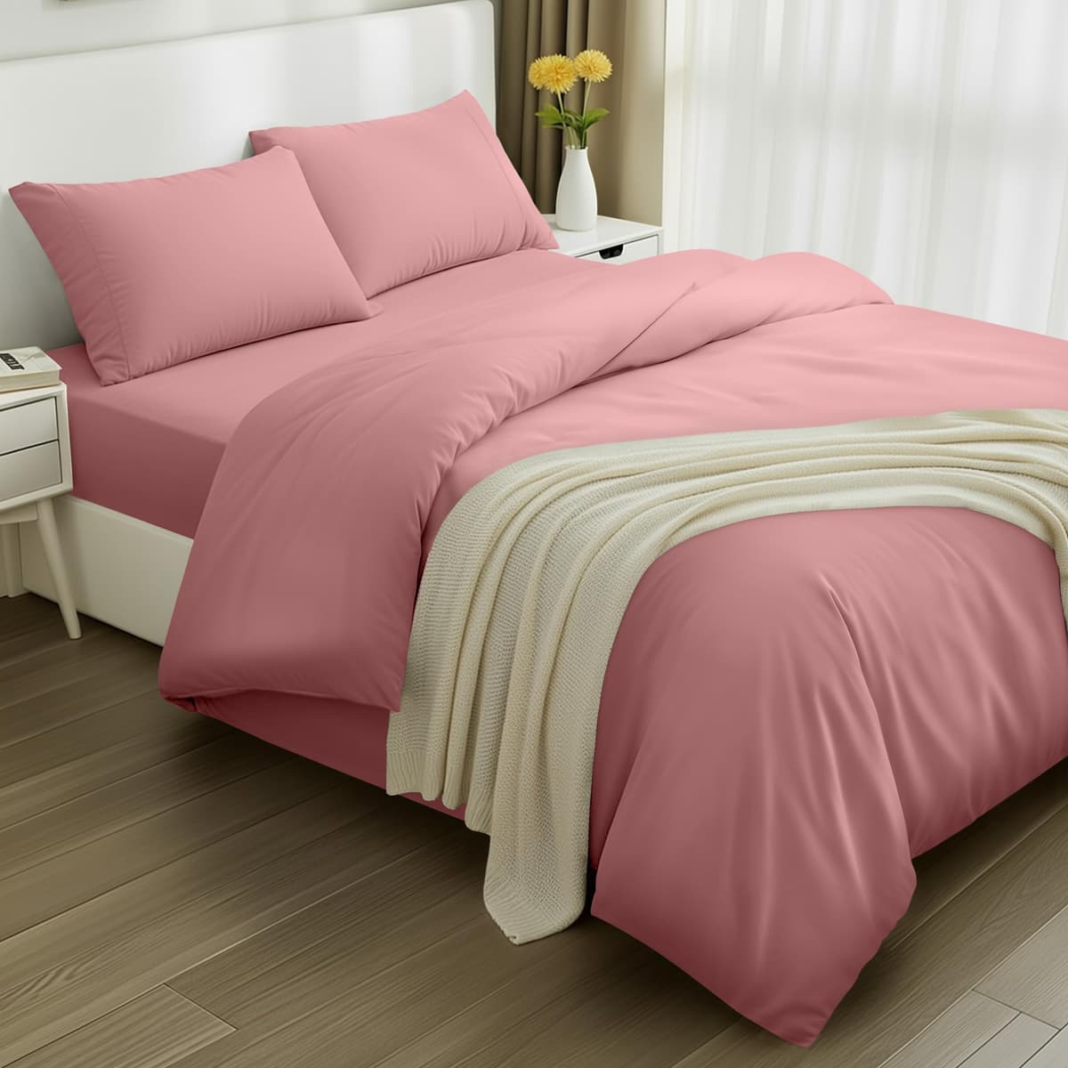 Utopia Bedding 3 Piece Single Bedding Set - Duvet Cover, Fitted Sheet with Pillow case - Soft Brushed Microfiber (Grey) — view 14
