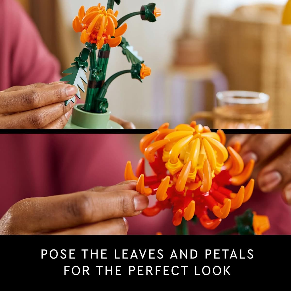LEGO Botanicals Chrysanthemum - Artificial Flower Building Set - Creative Model Kit for Adults to Build - Faux Plant Gift for — view 3