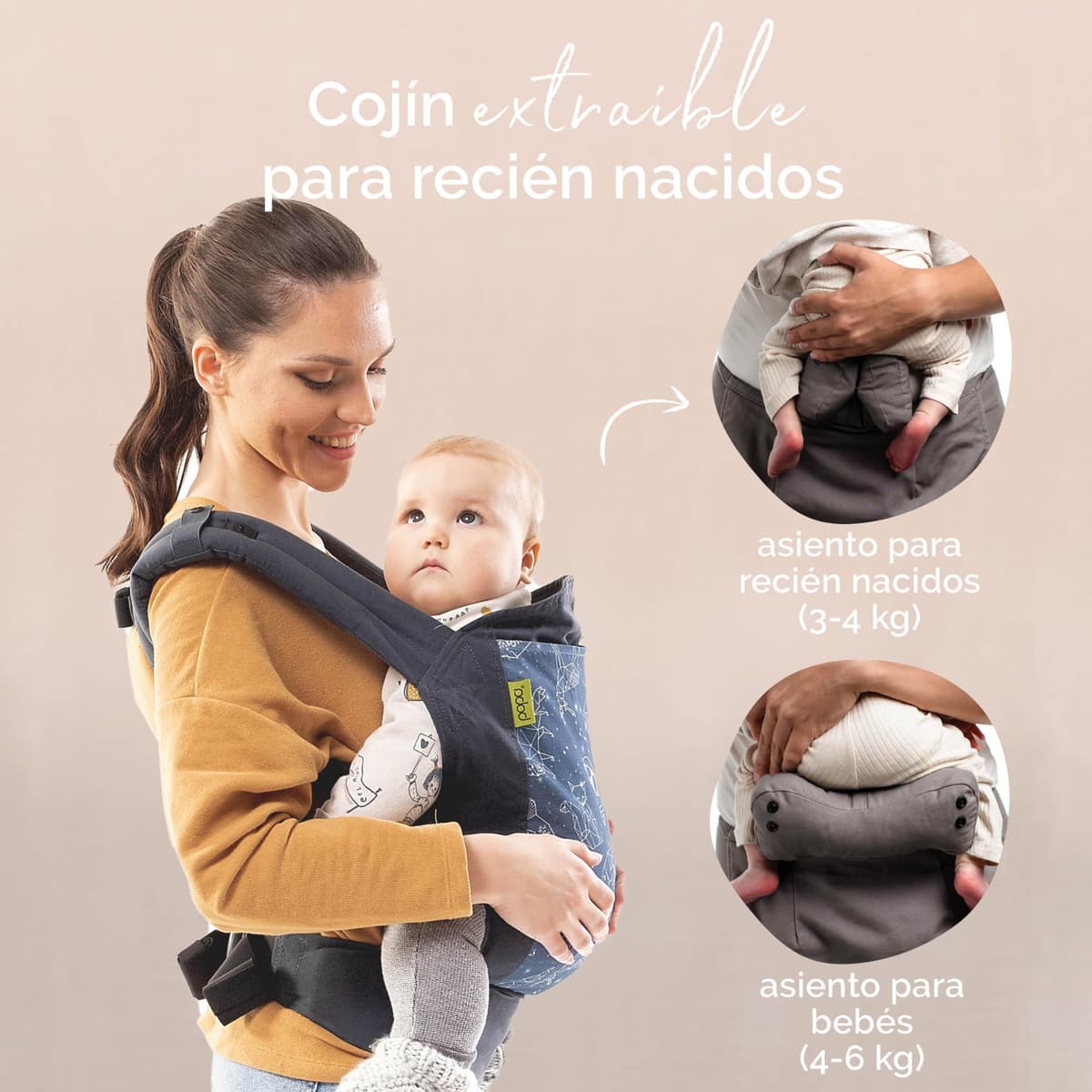 Boba X Mochila Portabebés, Porta Bebés Recién Nacidos y Niños Pequeños, Mochila de Porteo para Bebé, Marsupio de Bebé Ajustable, Portabebés Ergonómico, Portabebés para Peques de 3-20 kg — view 4
