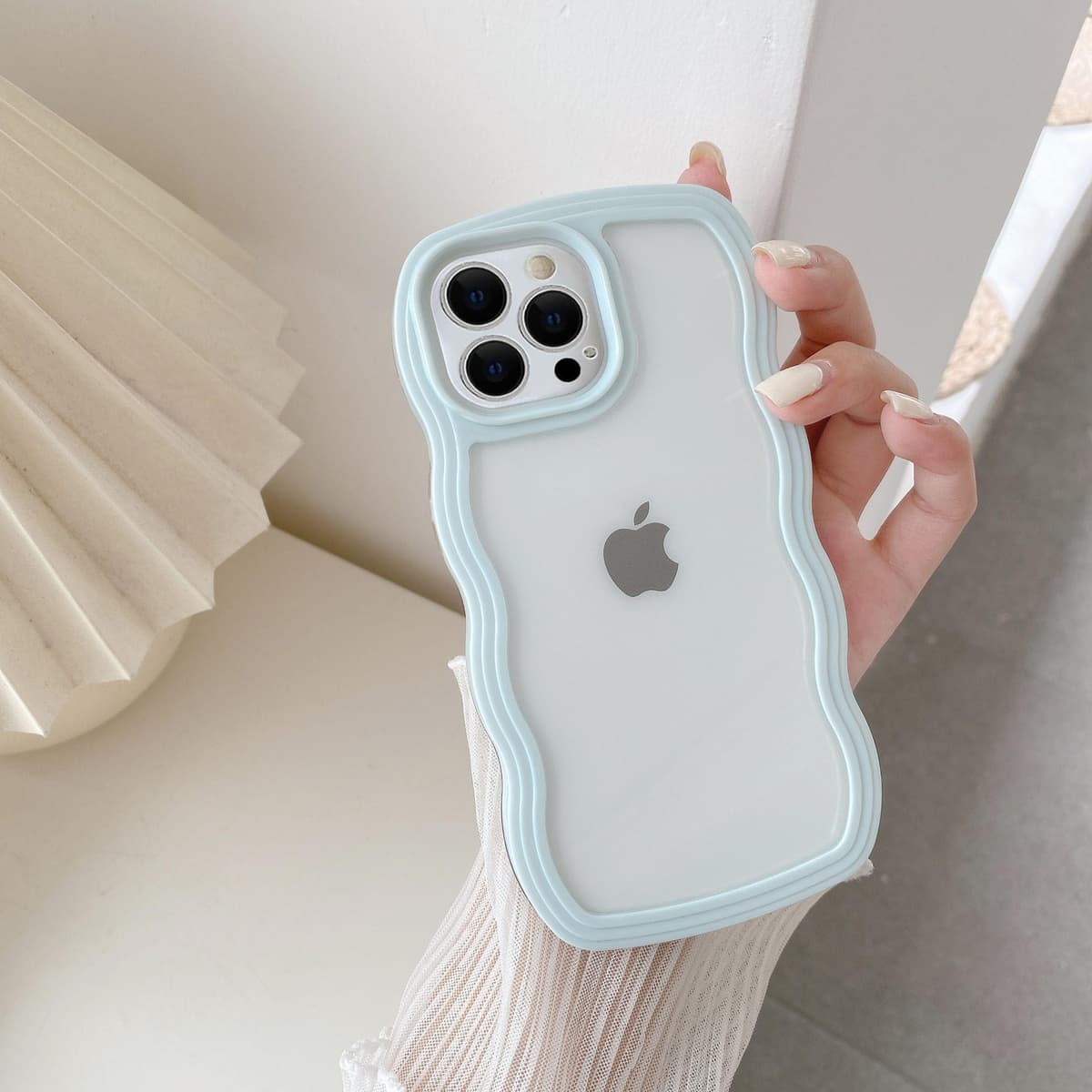 QLTYPRI Compatible with iPhone 11 Case, Cute Curly Wave Frame Clear Case for Girls Women, Transparent Soft Silicone TPU Bumper Shockproof Protective Phone Cover for iPhone 11 - Purple — view 59