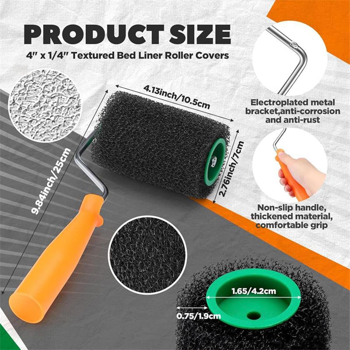 Wall Paint Roller, Painting Roller Tool Kit, 10 Piece Applicator Set, Hand Tools with Replacement Covers, Ideal for Home Improvement Projects, 10.63x3.54x5.31 inches — view 7