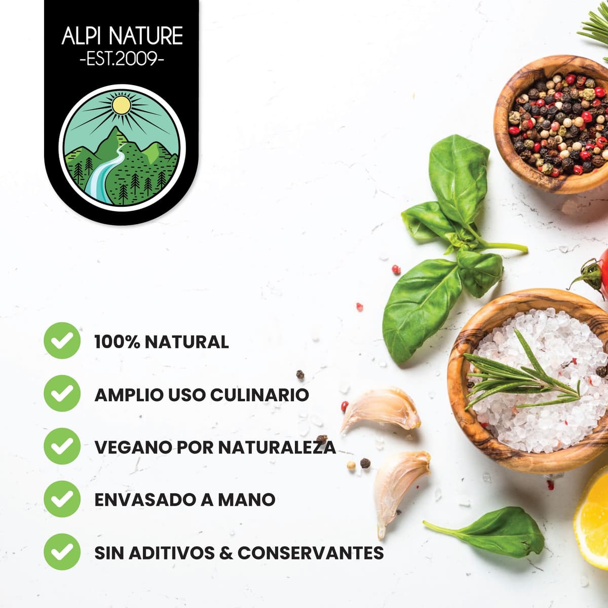 Alpi Nature Ajo Silvestre 125g, Condimento de Hojas de Ajo Silvestre Secas y Picadas para Cocinar — view 4
