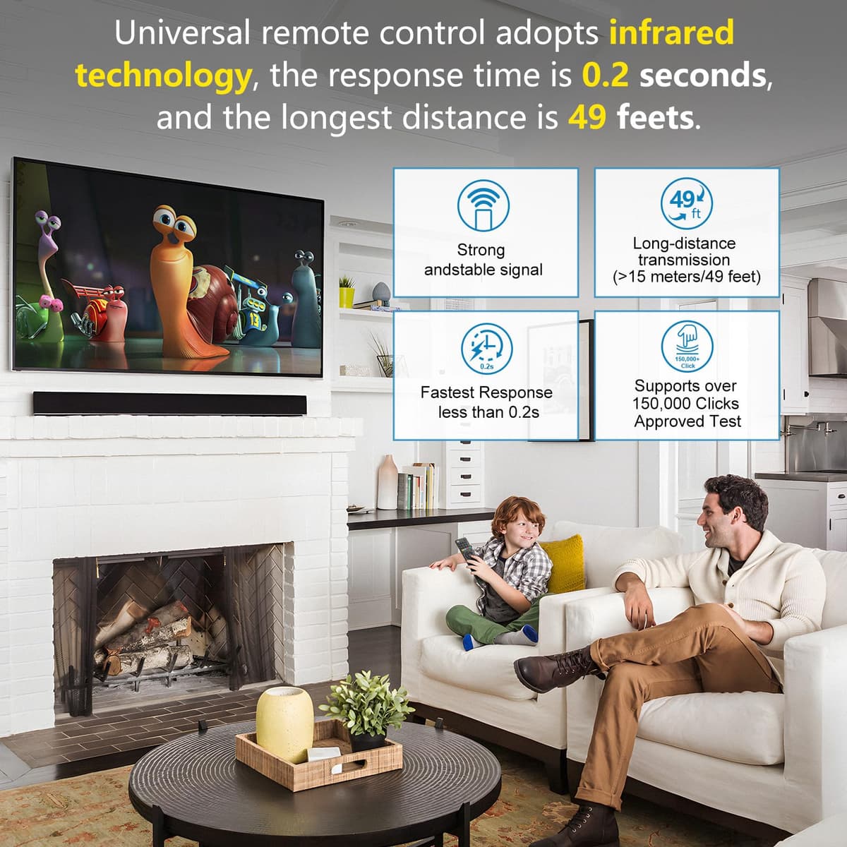 Universal-TV-Remote-Control for Samsung/Roku/LG/Hisense/Sony/TCL/Philips Smart TV,Replacement for Tvs/Media Streaming Players/Sound Bar Audio/Boxes/DVD/Blu-ray Players and More — view 7