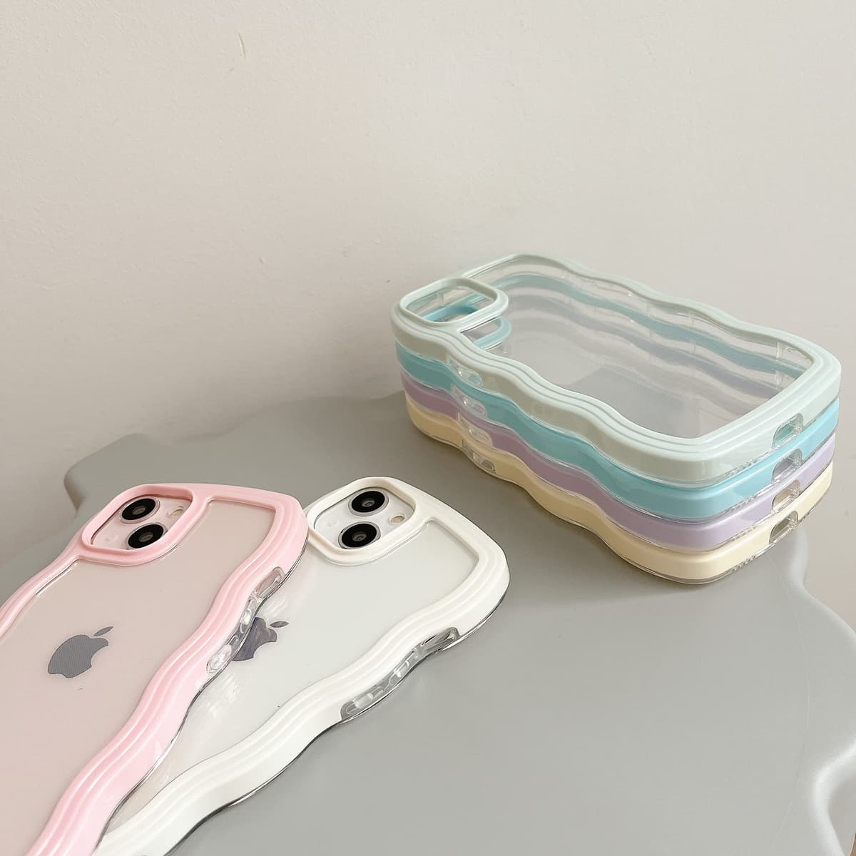 QLTYPRI Compatible with iPhone 11 Case, Cute Curly Wave Frame Clear Case for Girls Women, Transparent Soft Silicone TPU Bumper Shockproof Protective Phone Cover for iPhone 11 - Purple — view 3