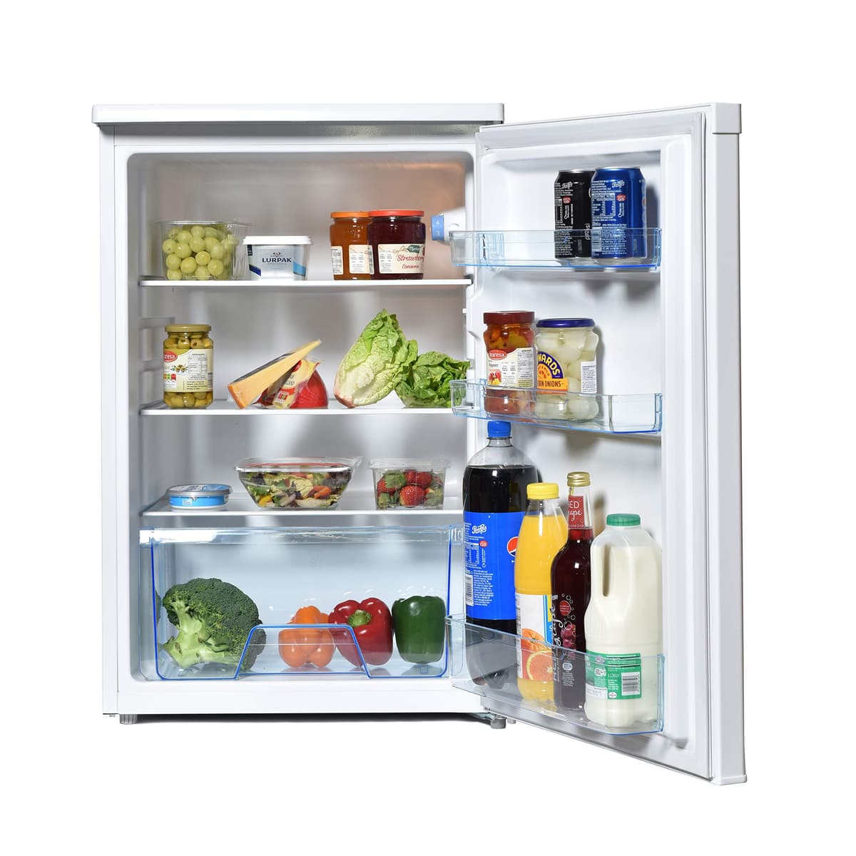 Igenix Freestanding Under Counter Larder Fridge & Freezer Set, Reversible Doors, 55cm Wide, White — view 2