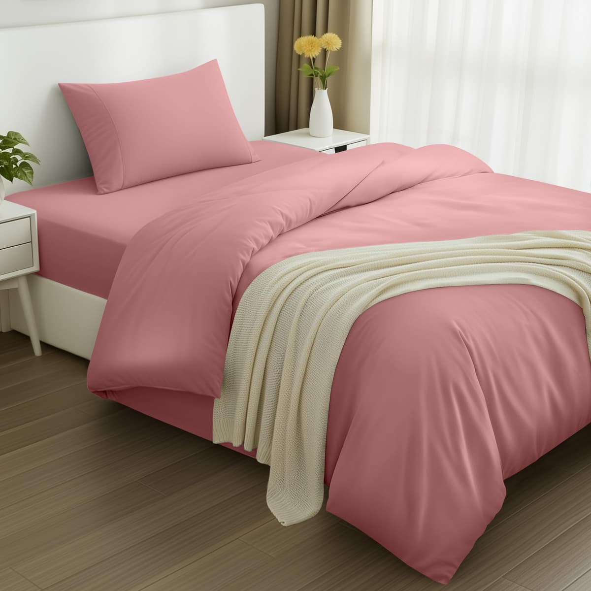 Utopia Bedding 3 Piece Single Bedding Set - Duvet Cover, Fitted Sheet with Pillow case - Soft Brushed Microfiber (Grey) — view 58