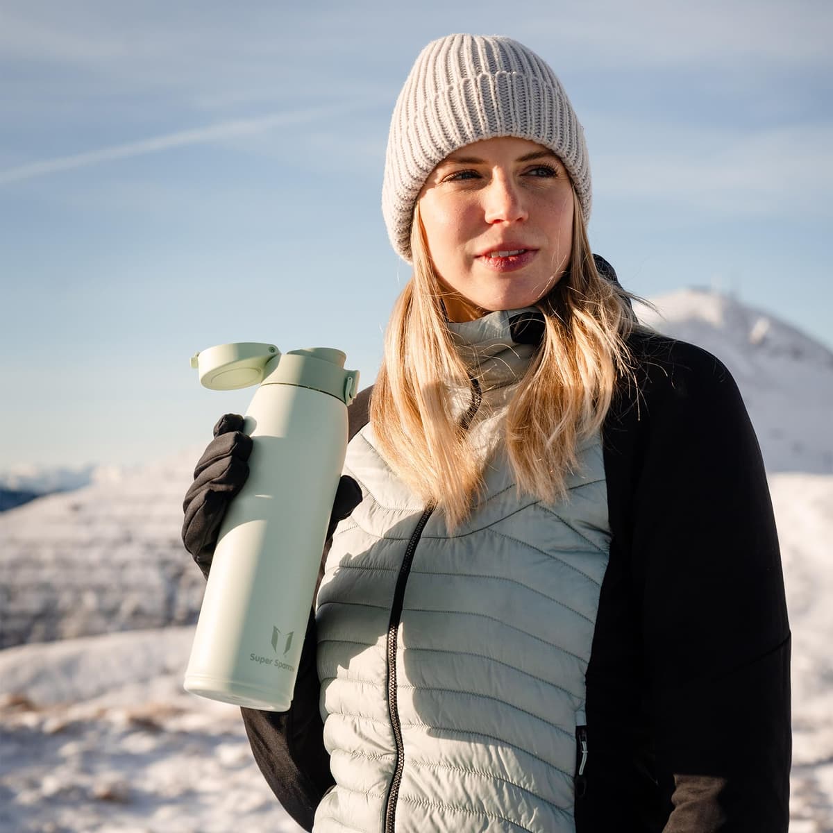 Super Sparrow Insulated Water Bottle - Travel Mug - 500ml, 750ml，950ml - Stainless Steel Water Bottles - BPA Free - Leakproof Metal Bottles - Includes 2 Lids, Straw Lid & Spout Lid — view 7