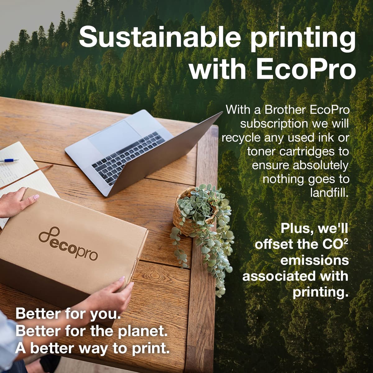Brother HL-L2400DWE Mono Laser Printer with EcoPro subscription, Single function, Automatic 2-sided print, A4, 4 mths free trial, Automatic toner delivery, A4, UK Plug — view 4